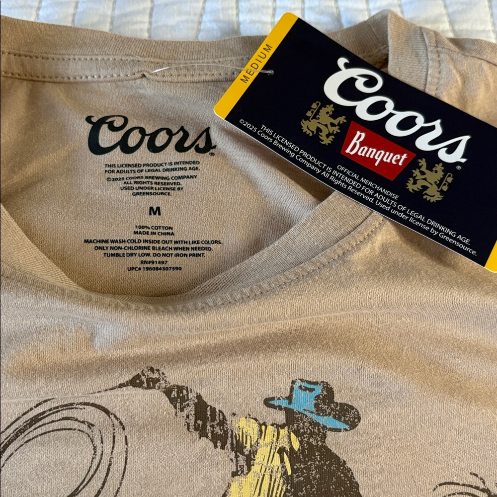 Coors Banquet Tan Graphic T-Shirt - Picture 3 of 5